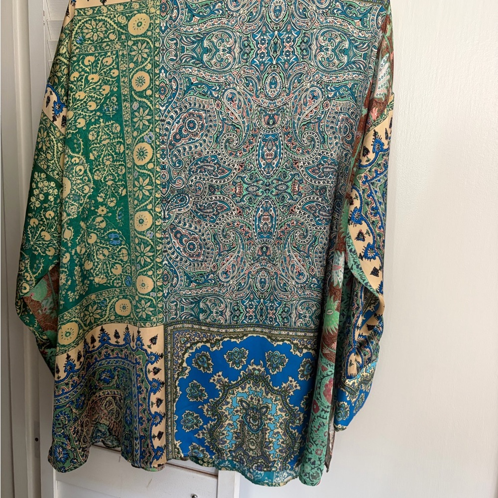 Zara Multicolor Patterned Button Down Shirt - image 3